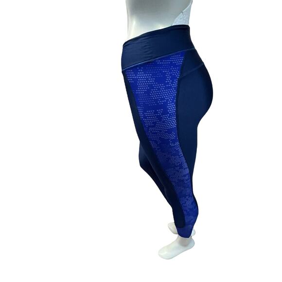 Under Armour Blue Geometric Print Compression Athletic Leggings XS Workout - Picture 3 of 13